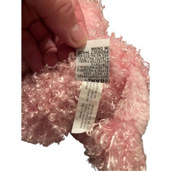 Ganz Webkinz Pink Curly Shaggy Poodle Dog Plush Stuffed Animal Toy 9" - Picture 9 of 10